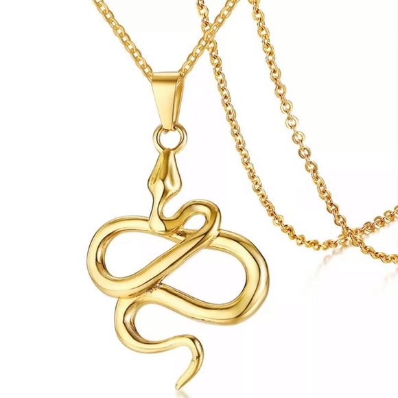 Jewelry - Stainless Steel Gold Snake Necklace